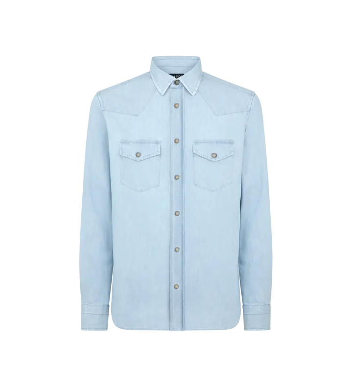 DENIM WESTERN SHIRT PALE BLUE online